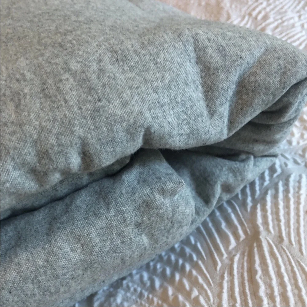 Boll & Branch Heathered Gray Organic Cotton Flannel King Duvet Cover & Sham Set